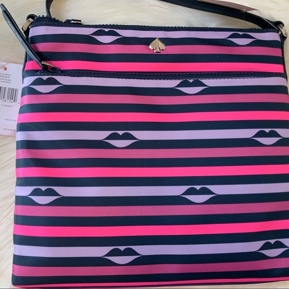 kate spade Bags Kate Spade Jae Flat Crossbody Bag Lip Print Nwt